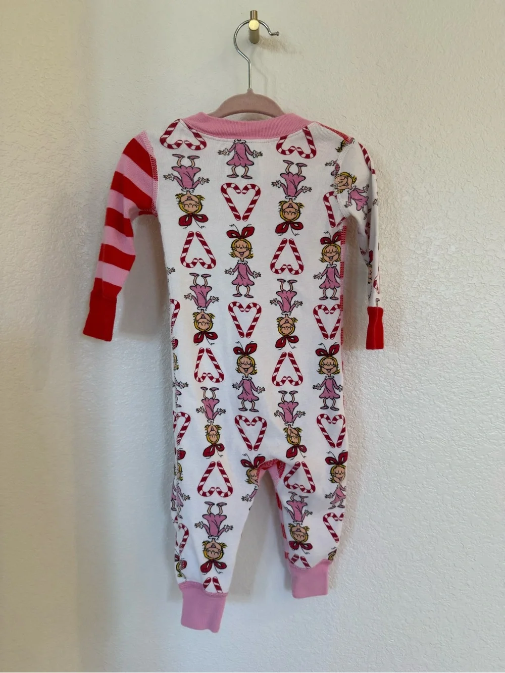 The Grinch Hanna Andersson Cindy Loo Who One-Piece Holiday Pajamas Size 6-12 mo
